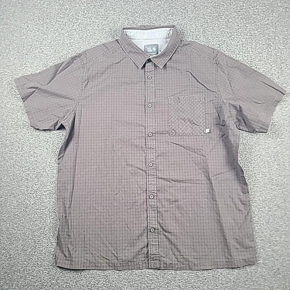 Mountain Hardwear Short Sleeve Button Down Mens XL Style 1704801 Gray